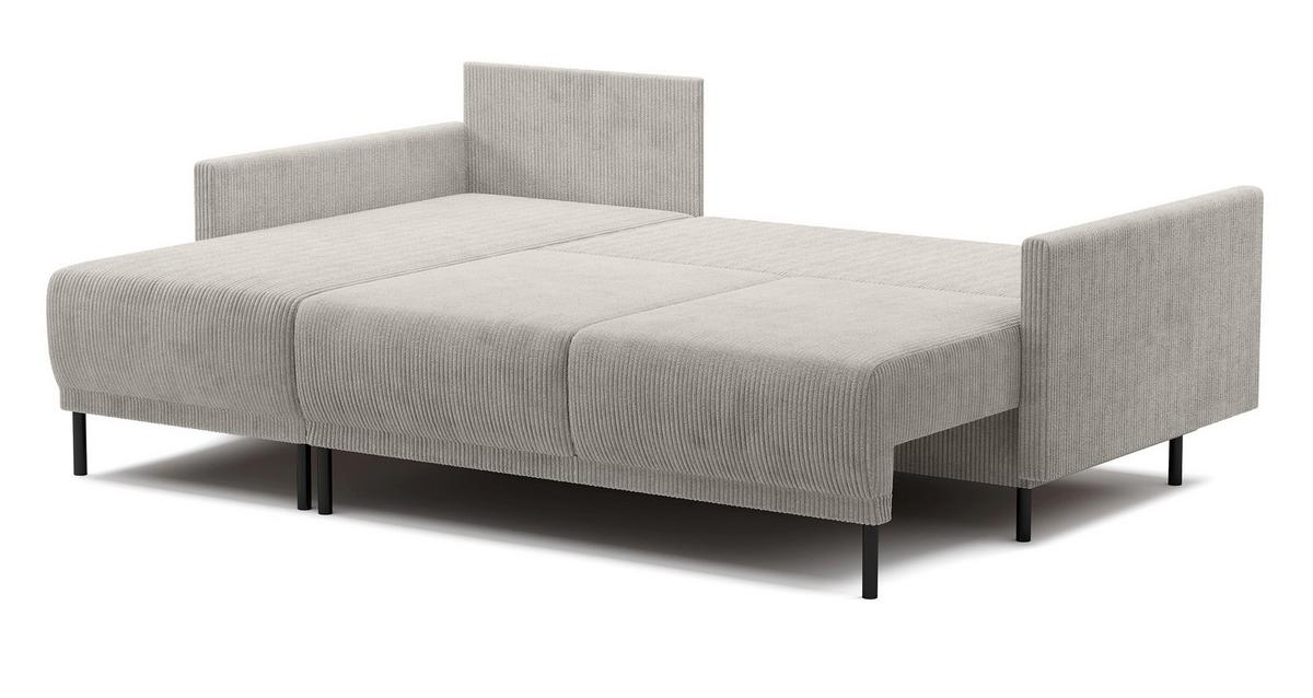 ECKSOFA Hamiel Hellbeige Cordbezug - Ecru/Beige, Holz/Textil (212/142cm) - Selsey