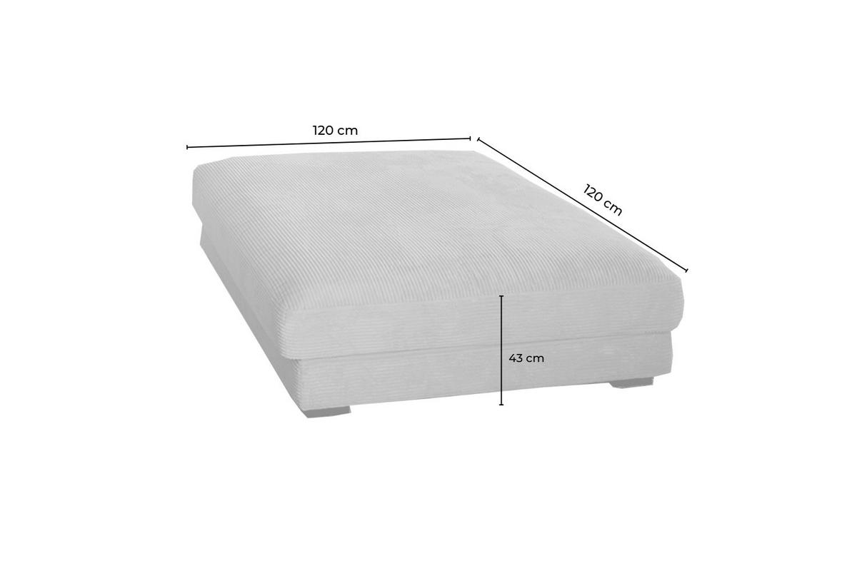 BIG SOFA-SET 6-TLG MADELINE Taupe Cord - Taupe/Schwarz, Kunststoff/Textil (290/85/170cm) - KAWOLA