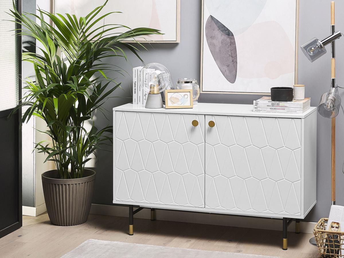 SCHRANK Weiß Adante - Weiß, Holzwerkstoff (120/82/40cm) - Beliani