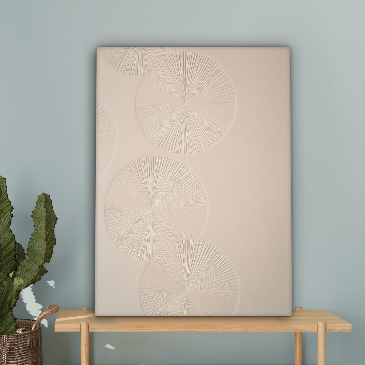 LEINWANDBILD Japandi - Beige - Modern Wandbild Wohnzimmer 60x80 cm - Ecru, Textil (60/80cm) - MuchoWow