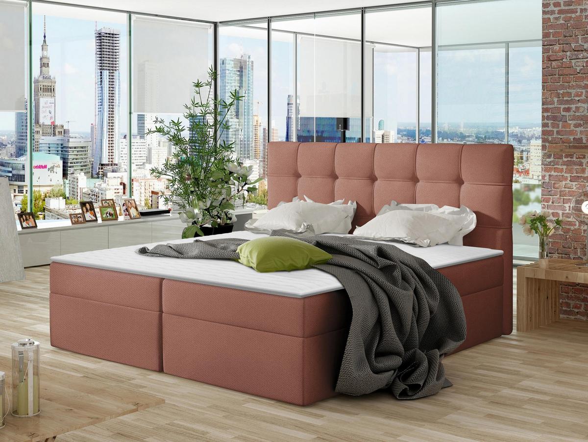 BOXBETT Nele - H3 - Dunkelrosa, Holz/Holzwerkstoff (160/200cm) - MIRJAN24