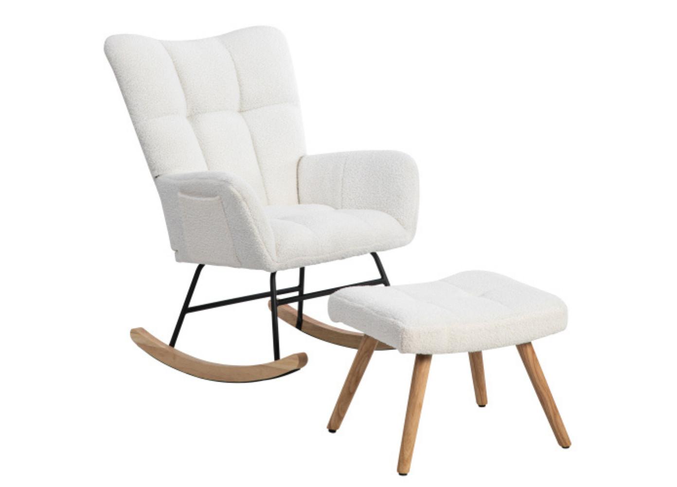 SCHAUKELSTUHL White - Weiß, Textil (69/33/69cm) - Urban Meuble