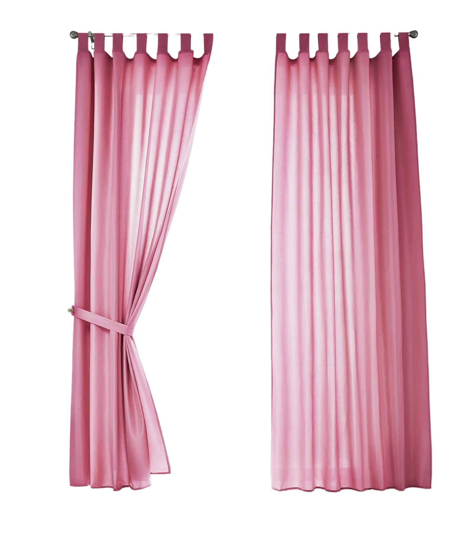 VORHANG 2ER SET POTSDAM HxB 245x140 cm Pink - Pink, Textil (140/245cm) - Gardinenbox