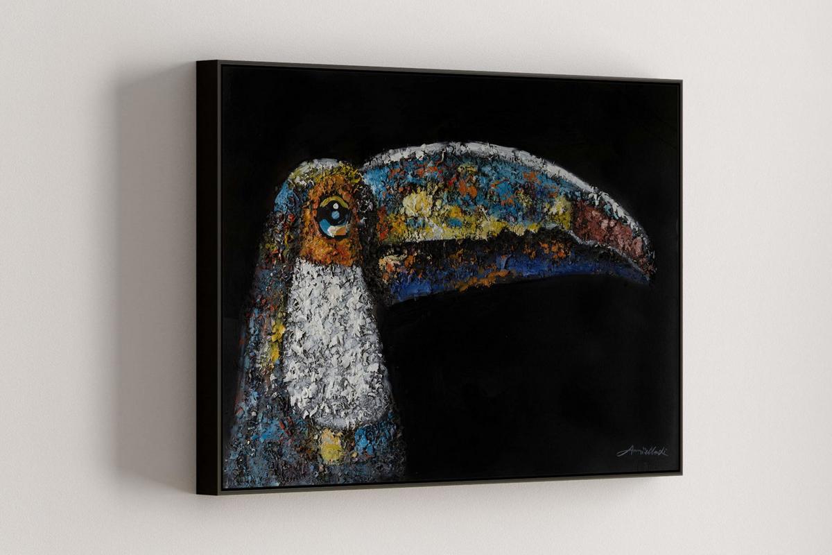 ACRYLBILD HANDGEMALT 90/60 cm - Schwarz, Holz/Textil (90/60cm) - KUNSTLOFT