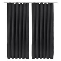 VORHANG Amelie BK mit Kräuselband 140x245cm Schwarz (2tlg) - Schwarz, Textil (140/245/1cm) - Beautissu 