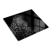 GLASPLATTE 60x52 cm Leopard - Beige/Weiß, Glas (60/0.4/52cm) - TULUP