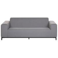 GARTENSOFA 3-Sitzer grau/schwarzes Gestell Rovigo - Schwarz/Grau, Textil (186/68/84cm) - Beliani