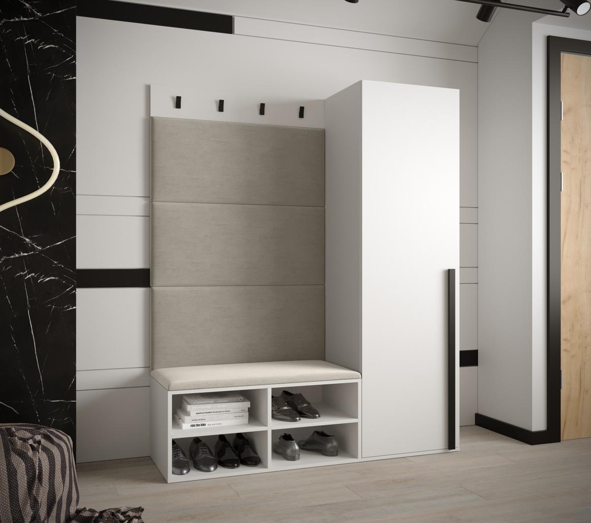 GARDEROBEN-SET 134/184/42 - Creme/Schwarz, Holz/Kunststoff (134/184/42cm) - MÖBEL KRYSPOL