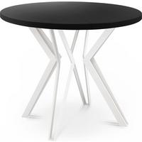 ESSTISCH Austin runder ausziehbarer, Schwarz 120-200/100/76 cm - Schwarz/Weiß, Holzwerkstoff/Metall (120/200/76cm) - WFL GROUP