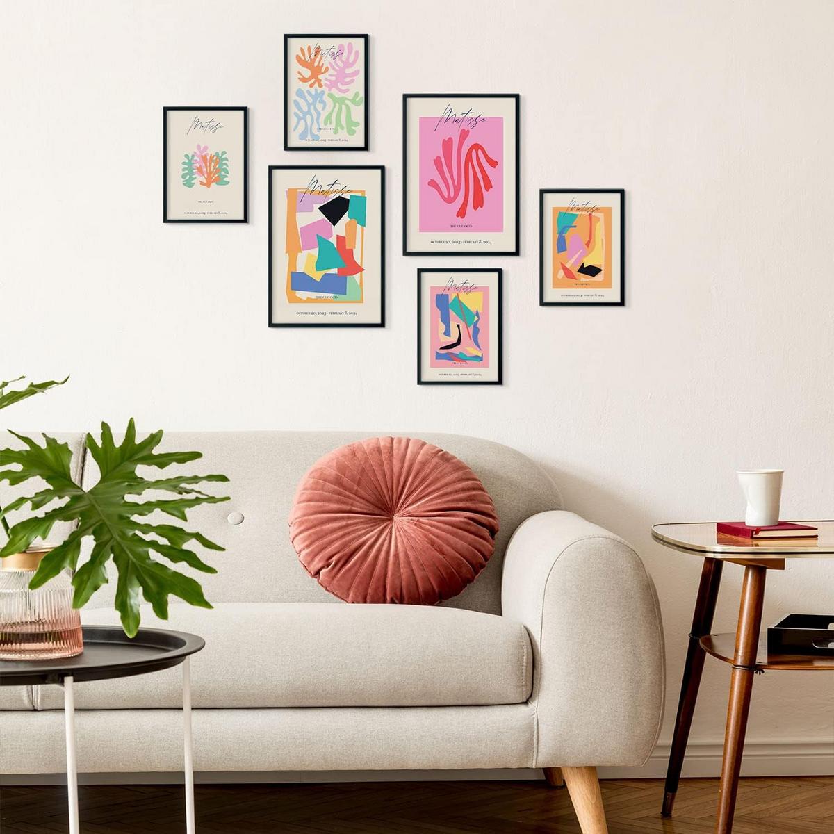 POSTER Set Mit 6 Matisse Sammlung Von Platten Mit Ästhetischer Collage Für Innendekoration A3 & A4 Rahmenlos - Klar, Papier (29/3cm) - Nacnic