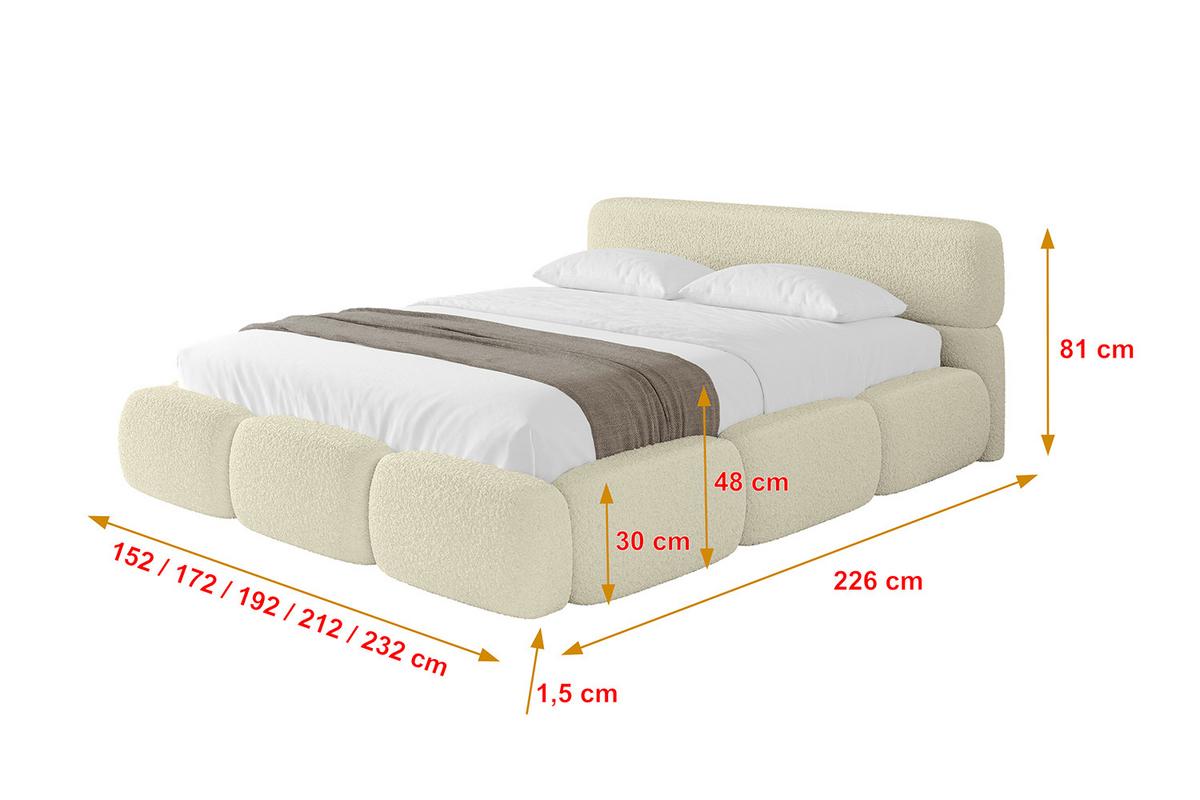 POLSTERBETT mit Bettkasten und Lattenrost, Boxbett ohne Matratze - ELVA-v1 180x200 Beige - Beige, Holzwerkstoff/Textil (180/200cm) - ALTDECOR