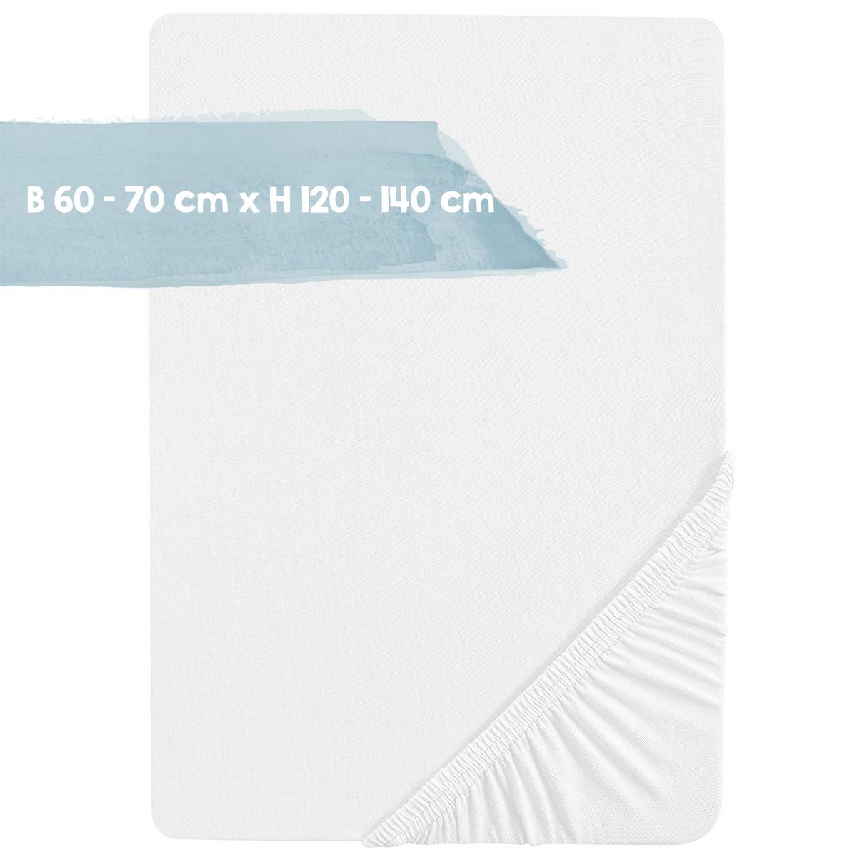 SPANNBETTLAKEN 60 x 120 – 70 x 140 cm - Weiß, Textil (70/140cm) - Roba