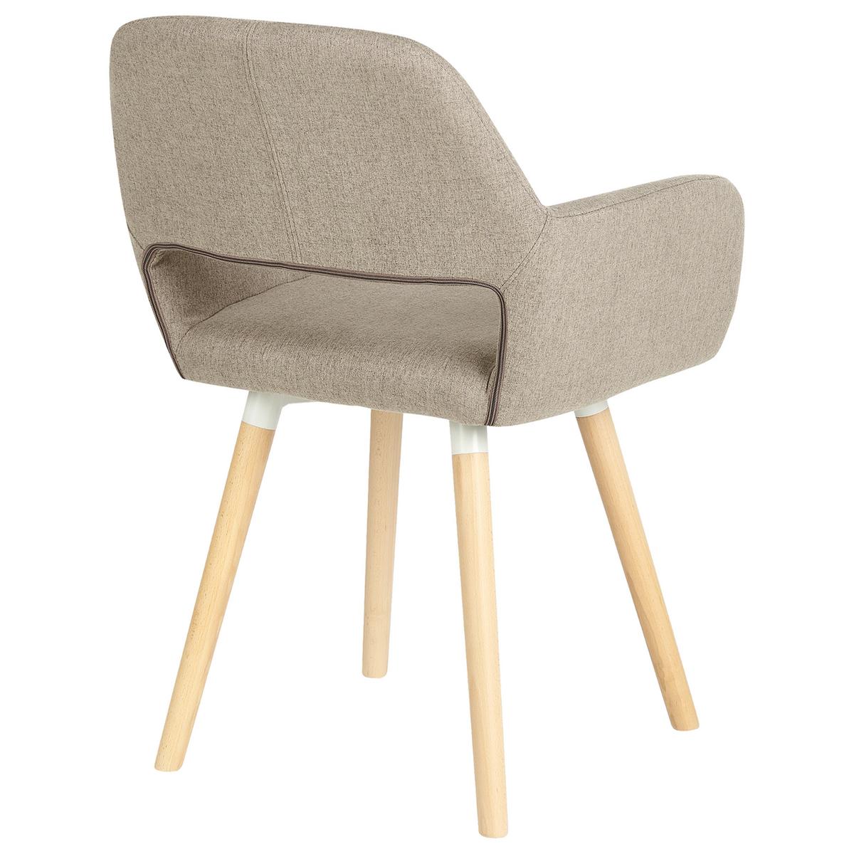 ESSZIMMERSTUHL 2er-Set Polsterbezug Braun Chicago - Braun, Holz/Textil (56/81/56cm) - Beliani