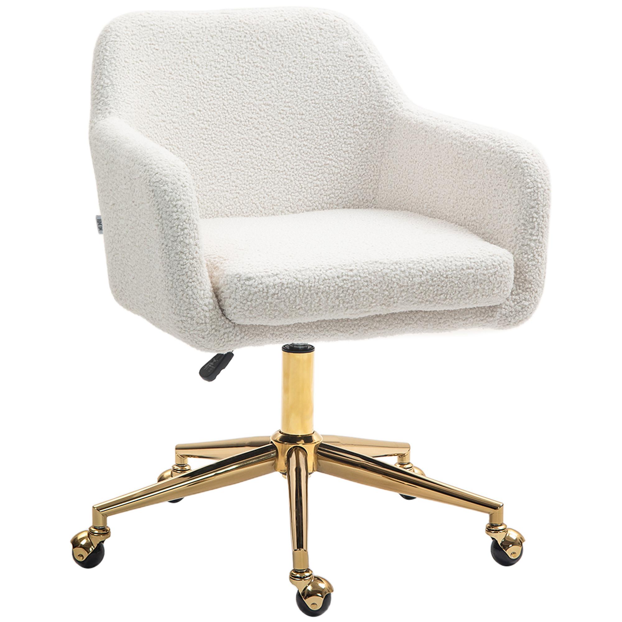BÜROSTUHL, Höhenverstellbar Schreibtischstuhl, Relaxsessel, Drehstuhl, Cremeweiß - Beige, Textil (61/88/60cm) - HOMCOM