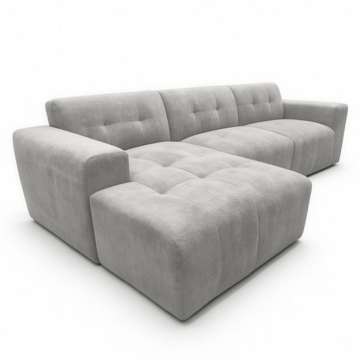 ECKSOFA L Form Corlu Grau 310/165/78 cm – stilvolle kleine Eckcouch Links - Schwarz/Grau, Kunststoff/Textil (310/165cm) - AX Living