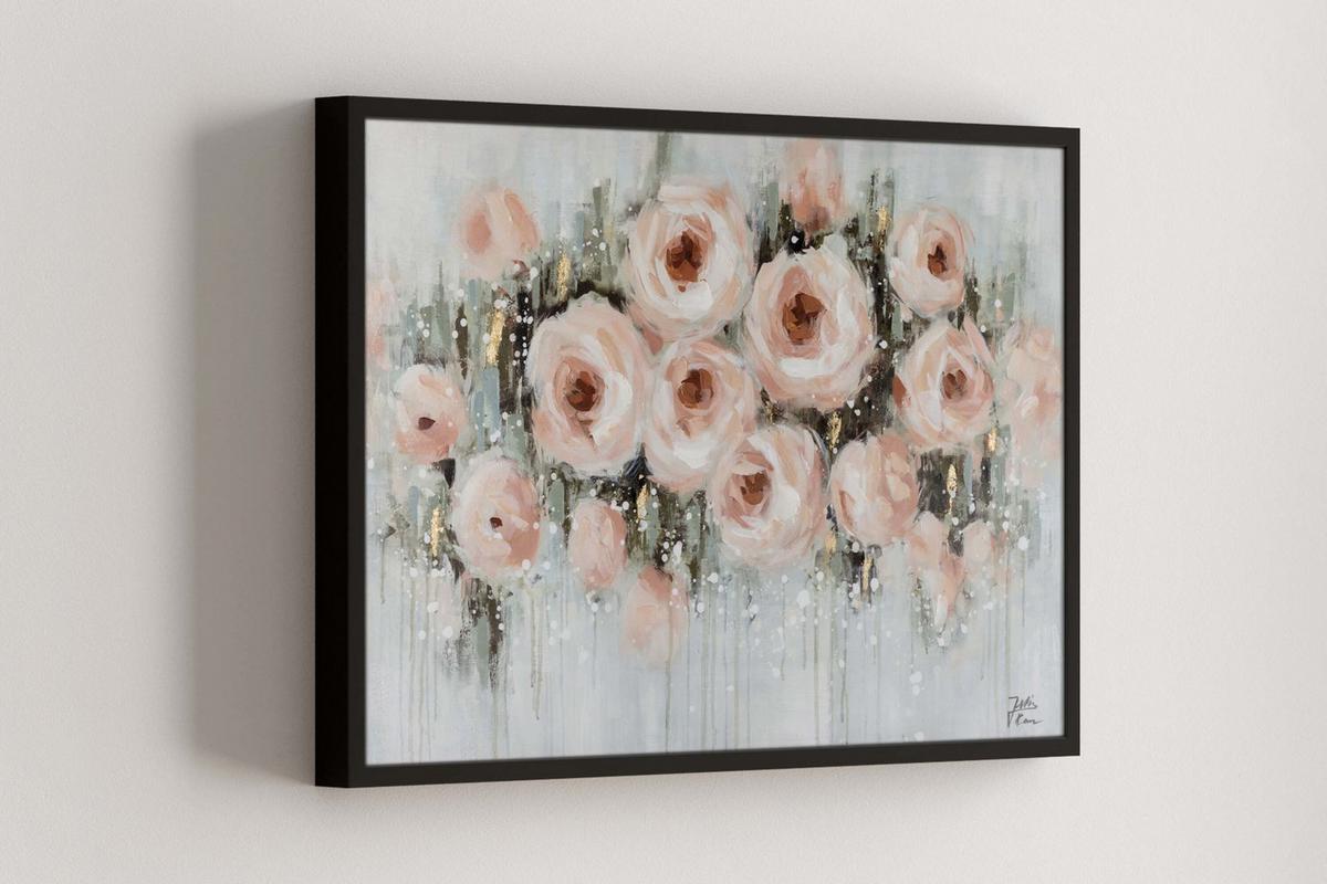 ACRYLBILD HANDGEMALT 90/60 cm - Beige/Grau, Holz/Textil (90/60cm) - KUNSTLOFT