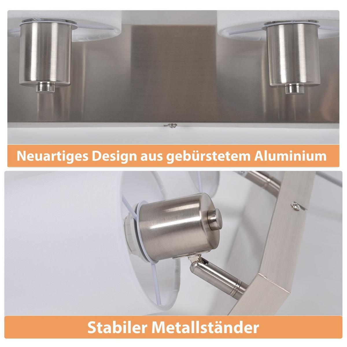 DECKENSTRAHLER Brand 4-flammig 70/11/20 cm - Silberfarben, Textil (70/11/20cm) - Nettlife