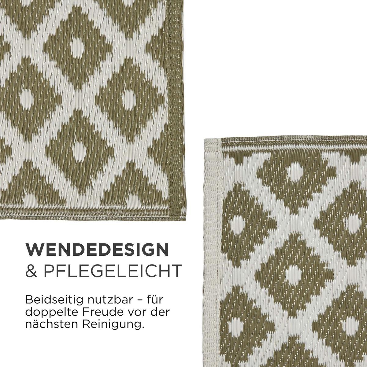 OUTDOORTEPPICH May, geometrisch gemustert 120/180 cm - Olivgrün, Kunststoff (120/180cm) - Homescapes