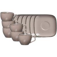 ESPRESSOTASSEN MIT UNTERTASSEN Casa grau 80 ml 6er Set - Grau, Keramik (0.08L) - Ritzenhoff Breker