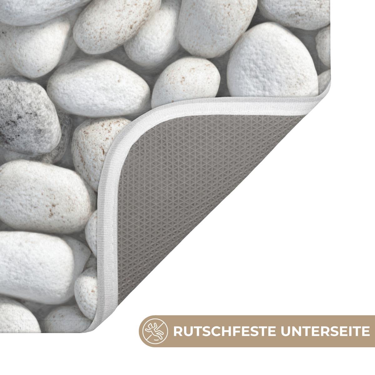WC-VORLEGER Steine - Grau - Oval WC Teppich 50x80 cm - Hellgrau, Textil (50/1cm) - OnlyWow