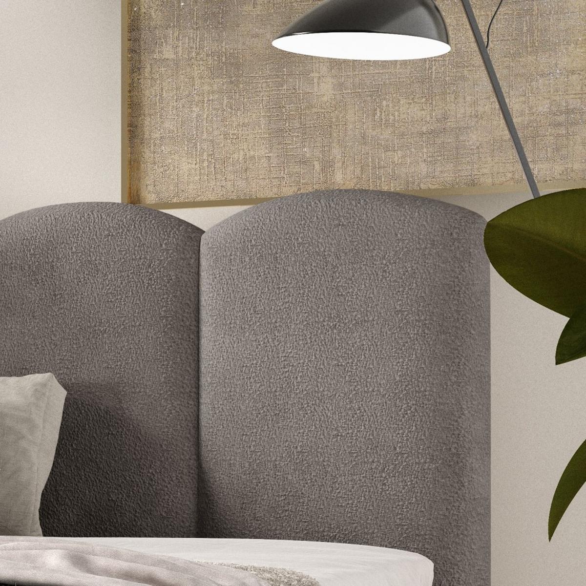 POLSTERBETT Bero, 200x200, Bouclé-Stoff, Grau - Grau, Textil (200/200cm) - Beautysofa