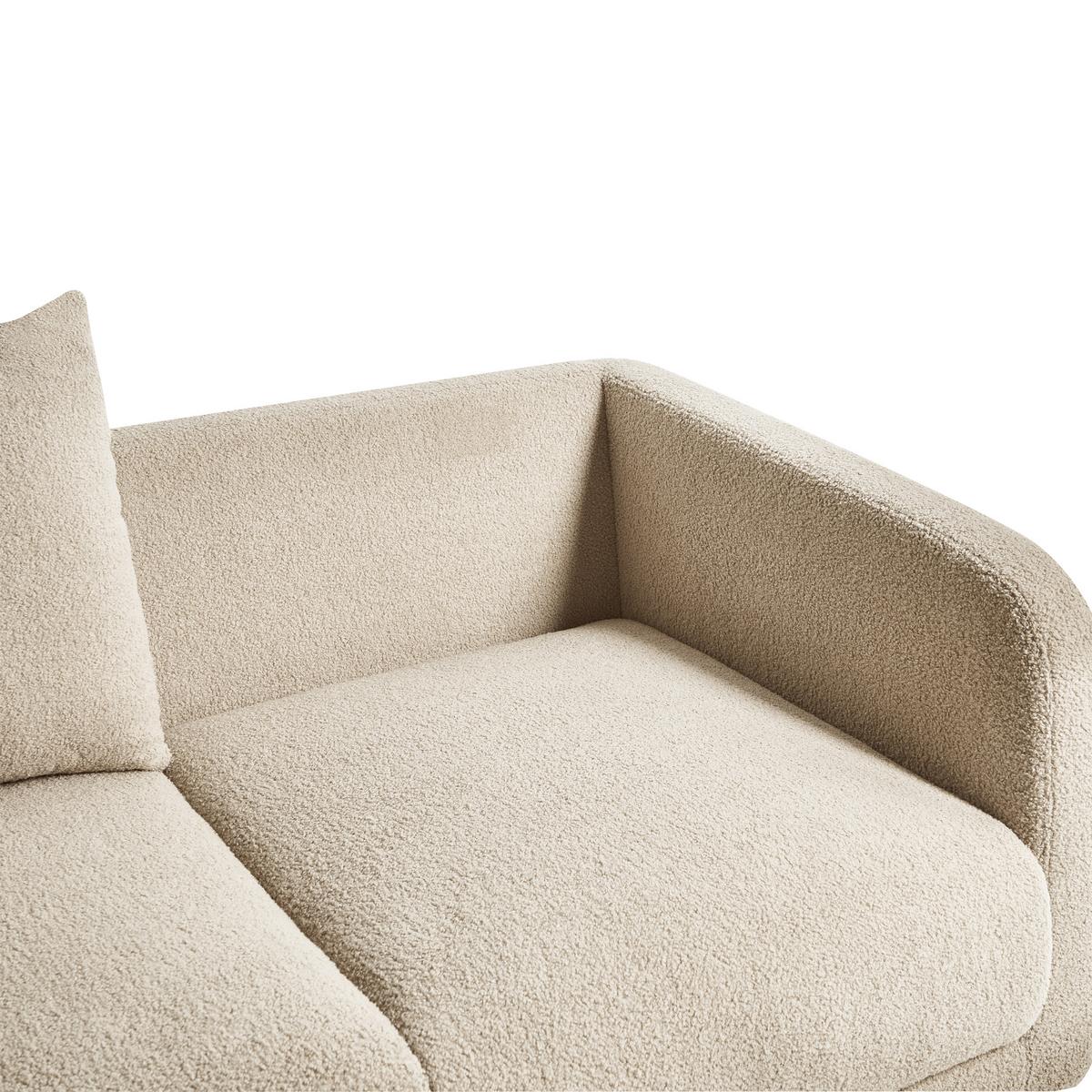 2-SITZER-SOFA Bouclé Beige Gimo - Hellbraun, Textil (149/83/80cm) - Beliani