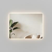 BADSPIEGEL LED abgerundet 3 Farbtemperaturen Touch-Schalter 80/60 cm - Transparent, Glas (80/60/3cm) - EMKE