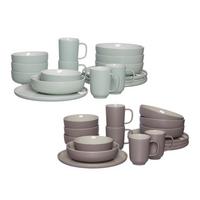 XXL KOMBISERVICE Jasper mint-taupe 32er Set - Taupe/Mintgrün, Keramik (2/2/2cm) - Ritzenhoff Breker