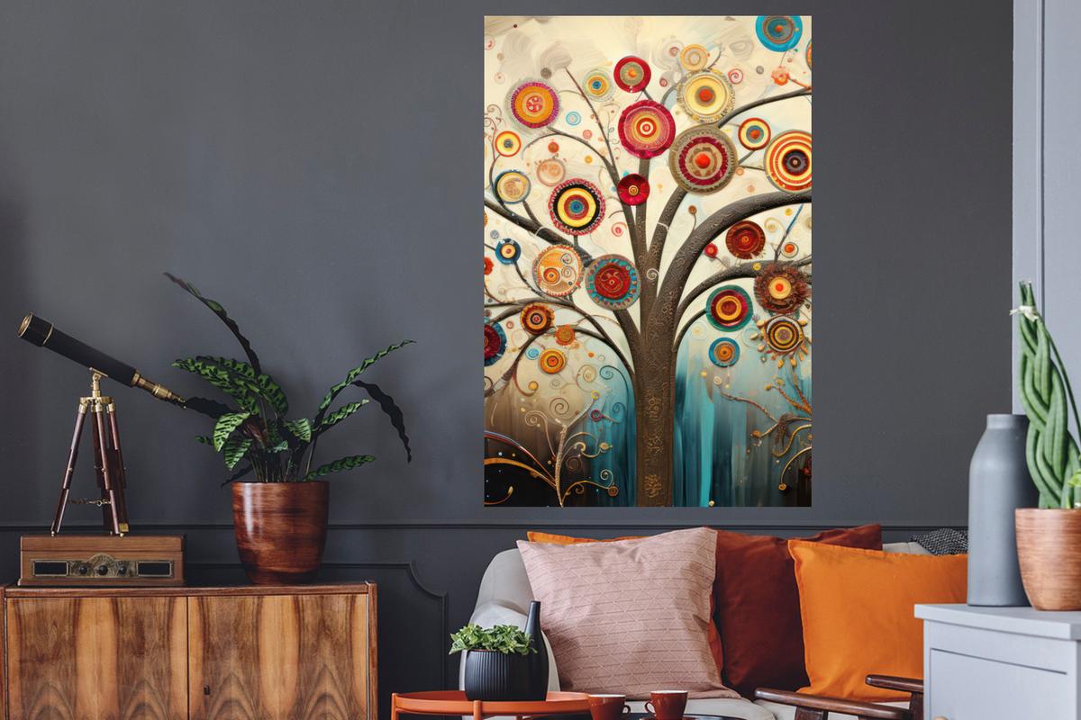 WANDTATTOO Baum - Baum des Lebens - Farbe Wandaufkleber 80x120 cm - Braun, Kunststoff (80/120/0.1cm) - MuchoWow