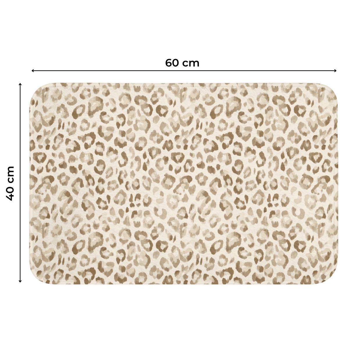 WC-VORLEGER Leopard - Klassisch - Beige Toilettenvorleger 60x40 cm - Hellbraun, Textil (60/1cm) - OnlyWow