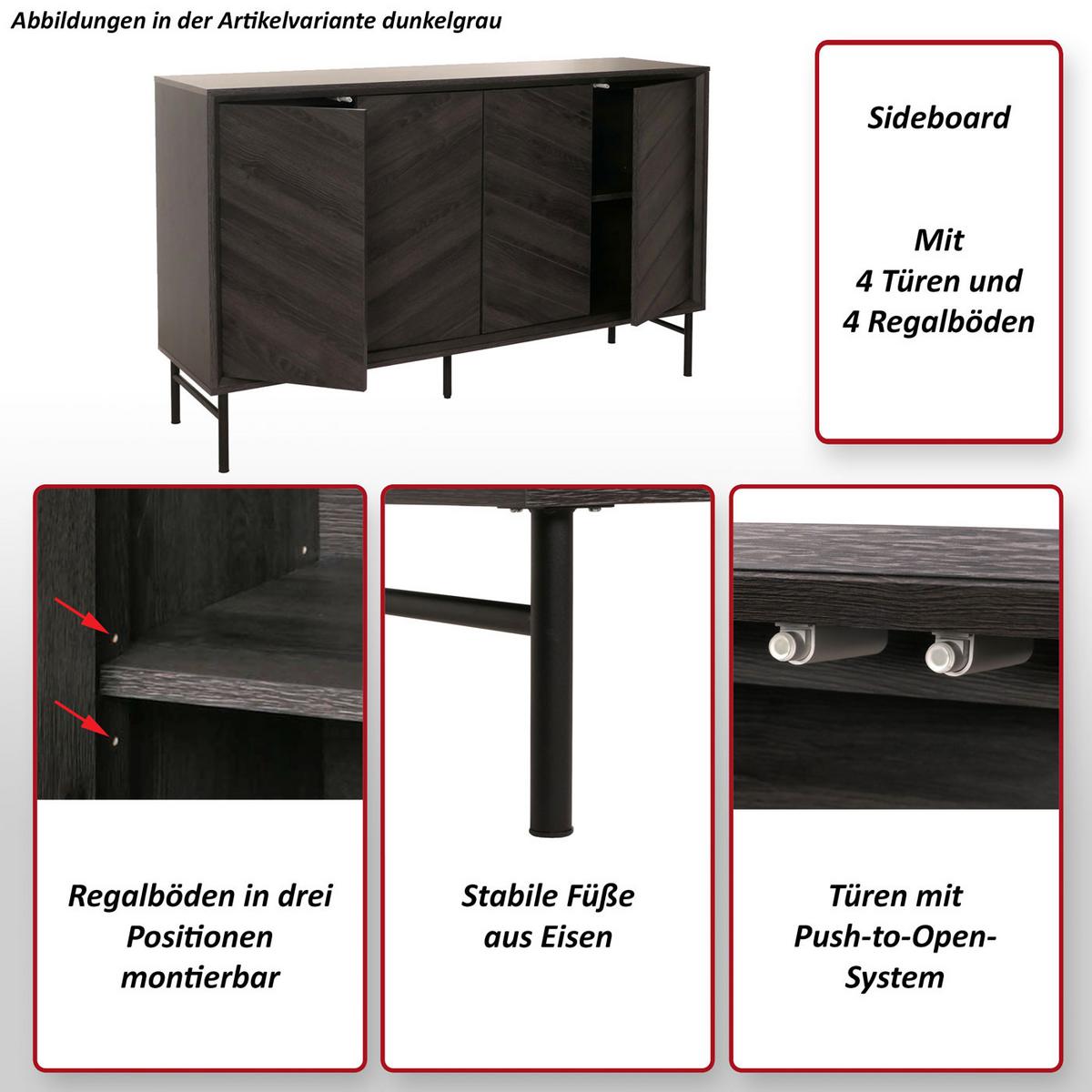 SIDEBOARD Braun - Braun, Holz (151/94/40cm) - MCW