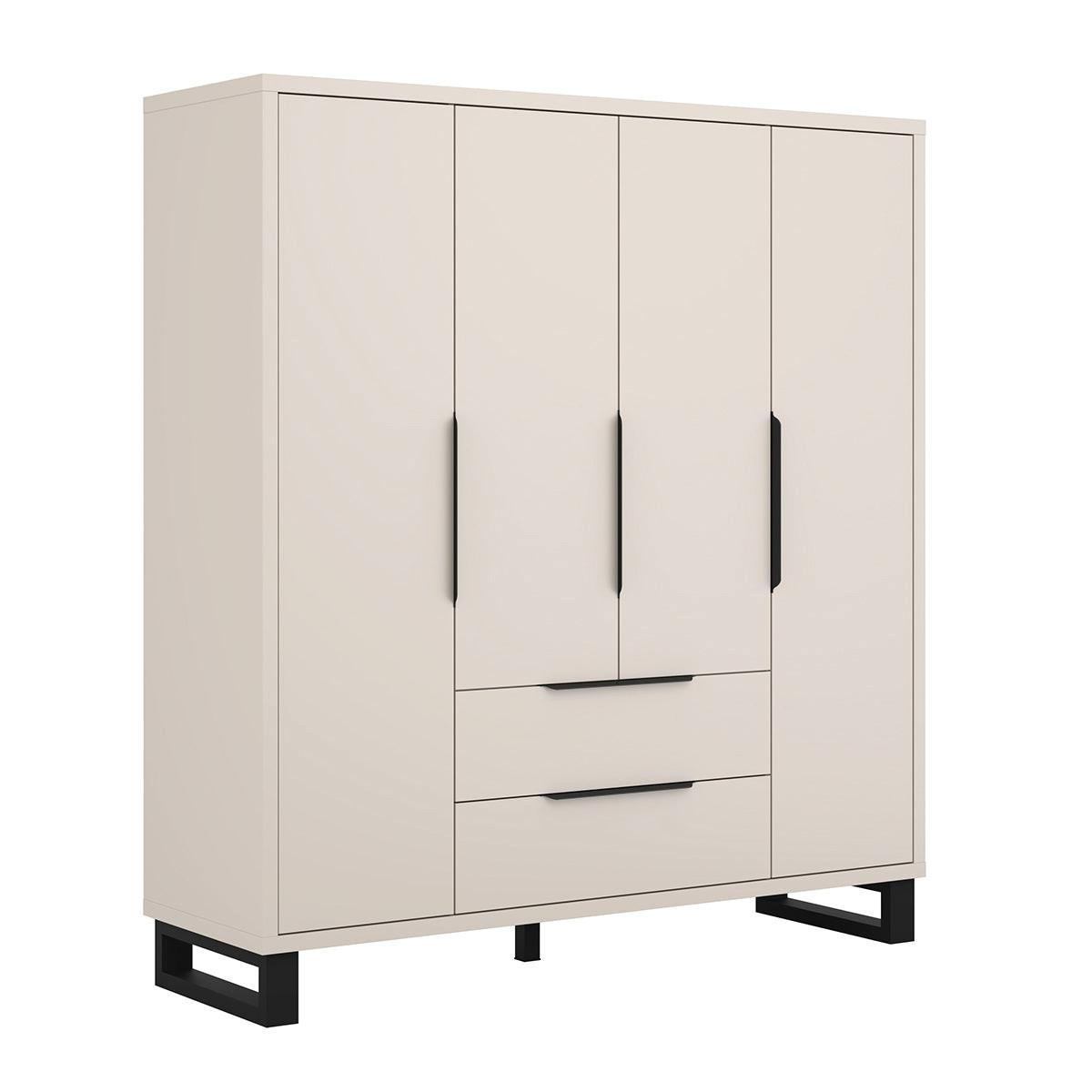 KLEIDERSCHRANK 4 Türen Eden Kaschmir - Kaschmir, Holzwerkstoff (190.7/210.3/60cm) - Petits-meubles