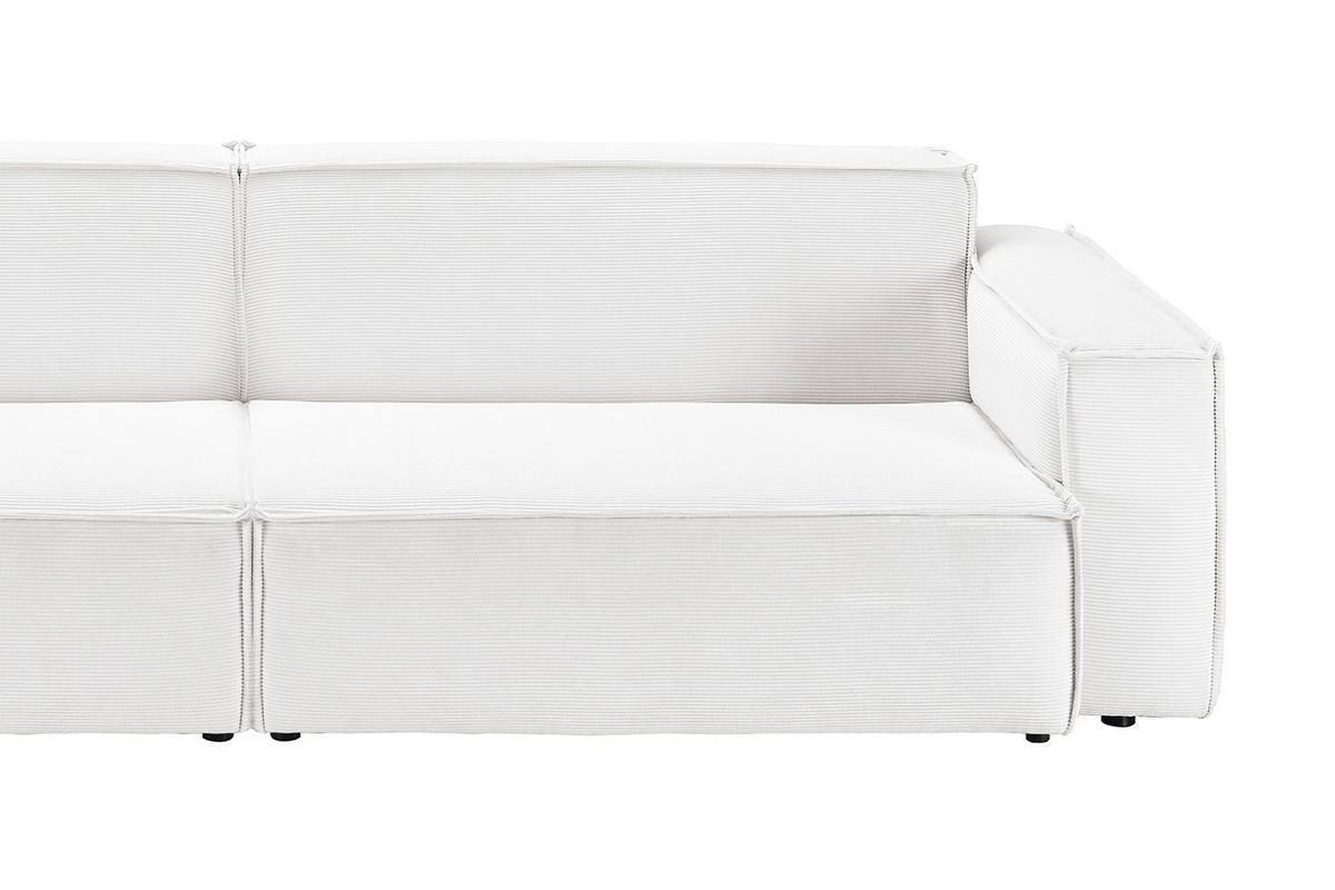 SOFA SAMU Weiß Cord - Schwarz/Weiß, Textil (266/72/106cm) - KAWOLA