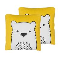DEKOKISSEN 2er-Set Gelb 45/45 cm Waranasi - Gelb, Naturmaterialien/Textil (45/45cm) - Beliani