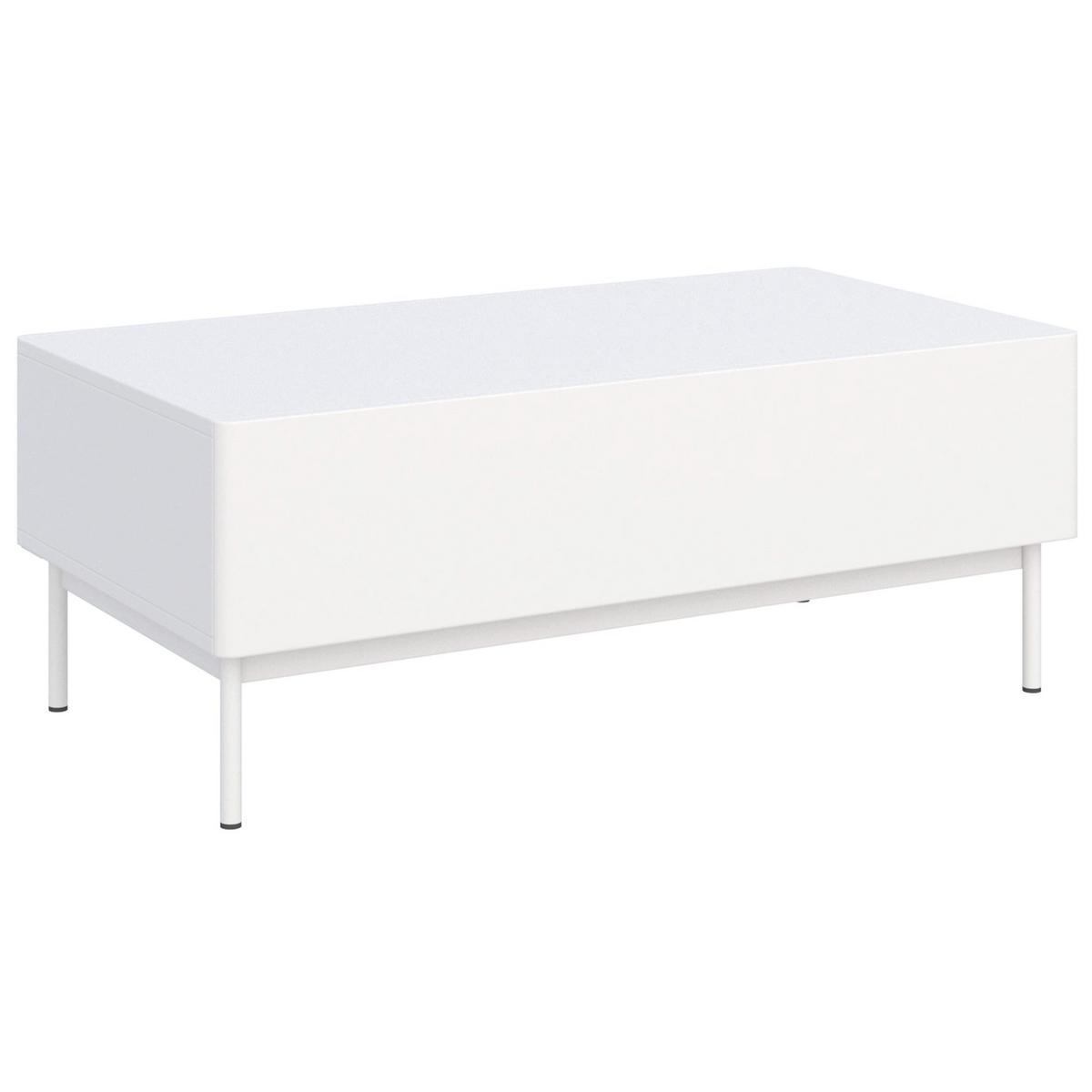 COUCHTISCH Olio weiß 100/53 cm - Weiß, Holzwerkstoff/Metall (53.2/100/40.2cm) - Selsey