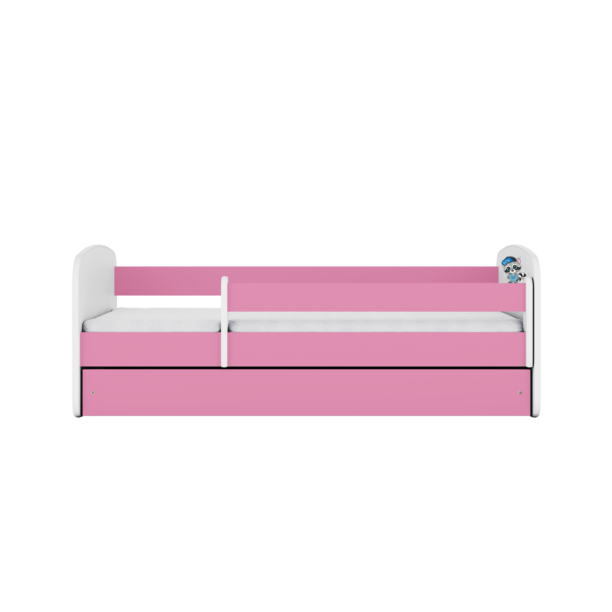 KINDERBETT Waschbär mit Schublade 180/80 90/61/184 - Rosa, Holzwerkstoff (80/180cm) - RAUMHIRSCH FURNITURE
