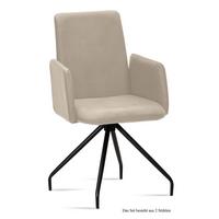 ARMLEHNSTUHL (2er-Set) Detana 52x92x60 Schwarz/Natur - Schwarz/Naturfarben, Kunststoff (60/92/52cm) - 58aufmkessel