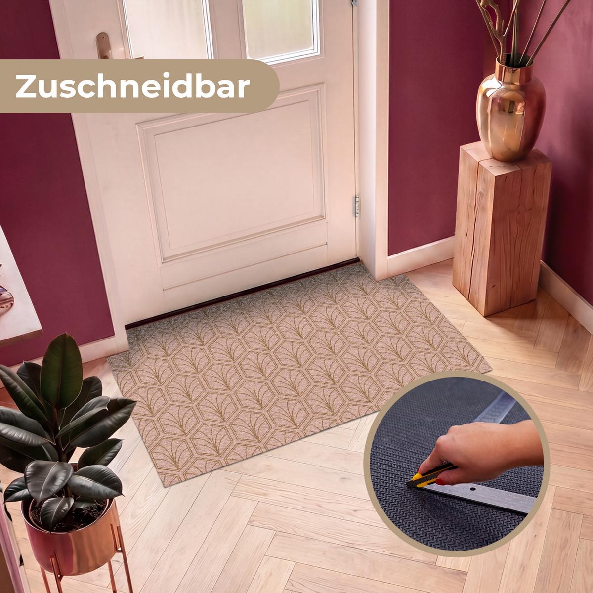 FUSSMATTE Lachsrosa - Muster - Geometrisch Schmutzfangmatte 120x80 cm - Altrosa, Kunststoff (120/0.4cm) - MuchoWow