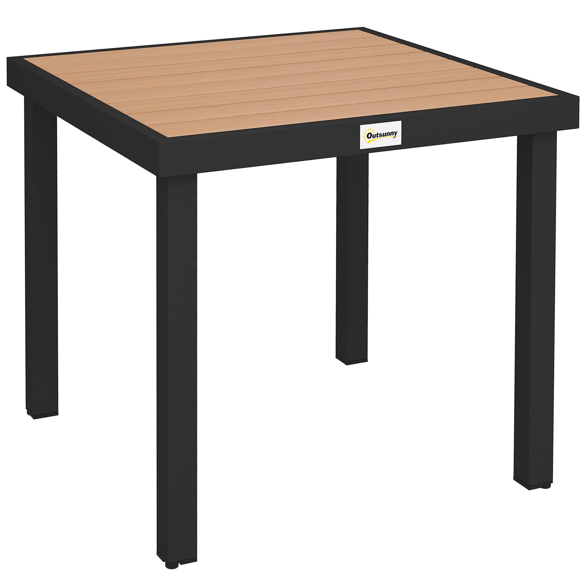 GARTENTISCH, Naturholz, Aluminium - Naturfarben, Metall (78/78/74cm) - Outsunny