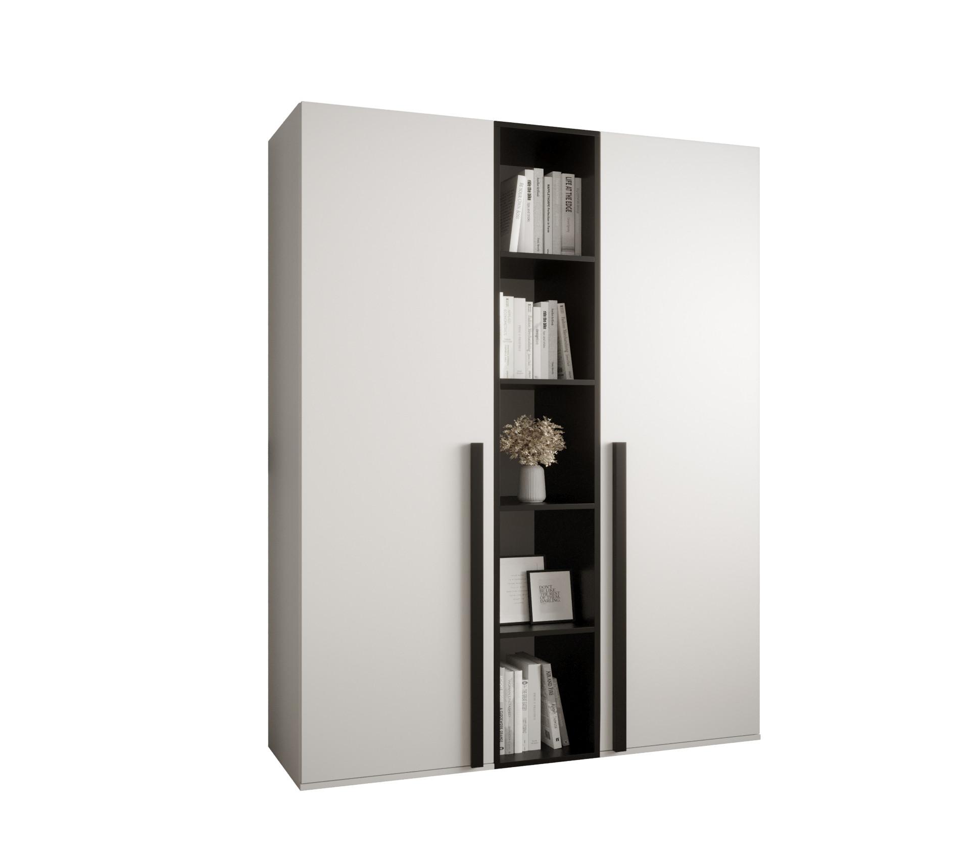 GARDEROBENSCHRANK 130/184/42 - Schwarz/Weiß, Holz/Kunststoff (130/184/42cm) - MÖBEL KRYSPOL