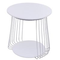 COUCHTISCH rund Weiß, Silber - Silberfarben/Weiß, Holz (50/50/52cm) - MCW