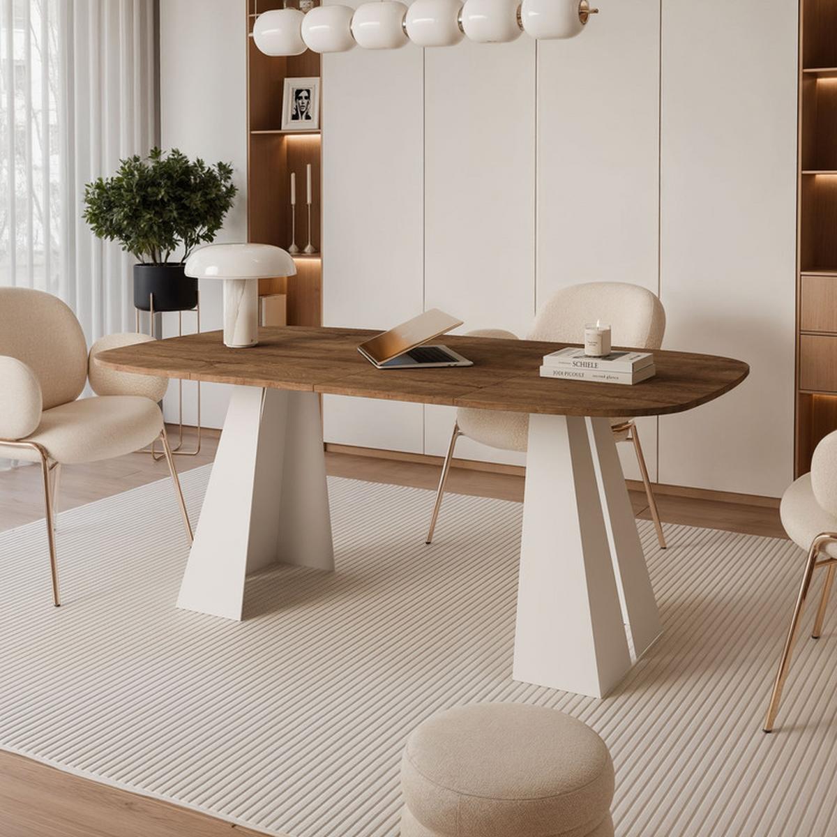 AUSZIEHTISCH ZELO 100/50/76 cm, Weiß / Lefkas-Eiche - Eiche San Remo/Weiß, Holzwerkstoff/Metall (50/100/76cm) - Idohome