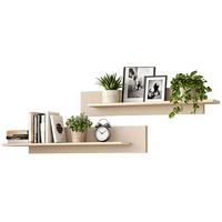 WANDBOARD-SET Kaschmir 100-120 x 20 cm, Wandregal 2-teilig hängend - Kaschmir, Holzwerkstoff (120/20/20cm) - Inn.Furn