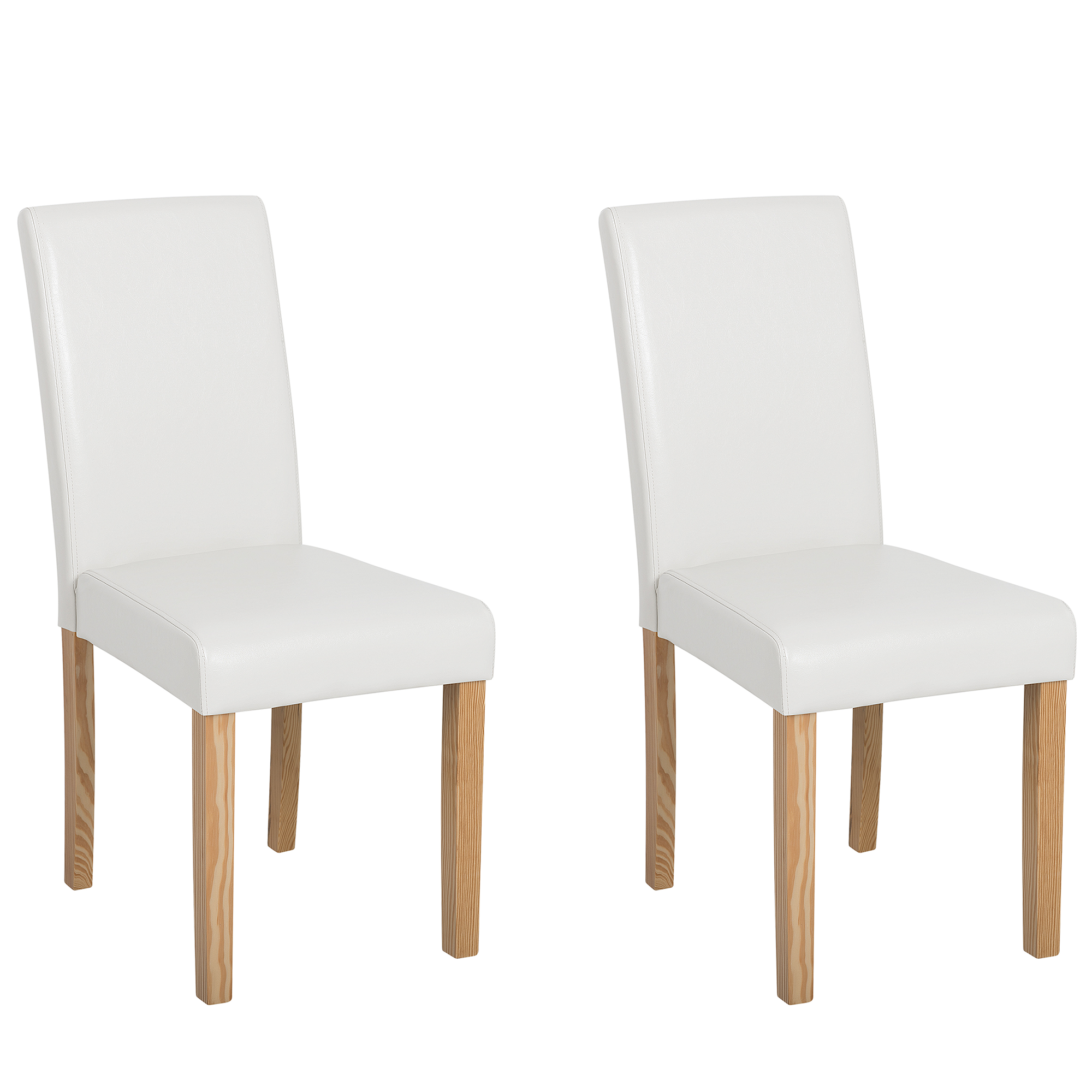 ESSZIMMERSTUHL 2er-Set Kunstleder Weiß Broadway - Weiß, Holz/Textil (42/93/59cm) - Beliani