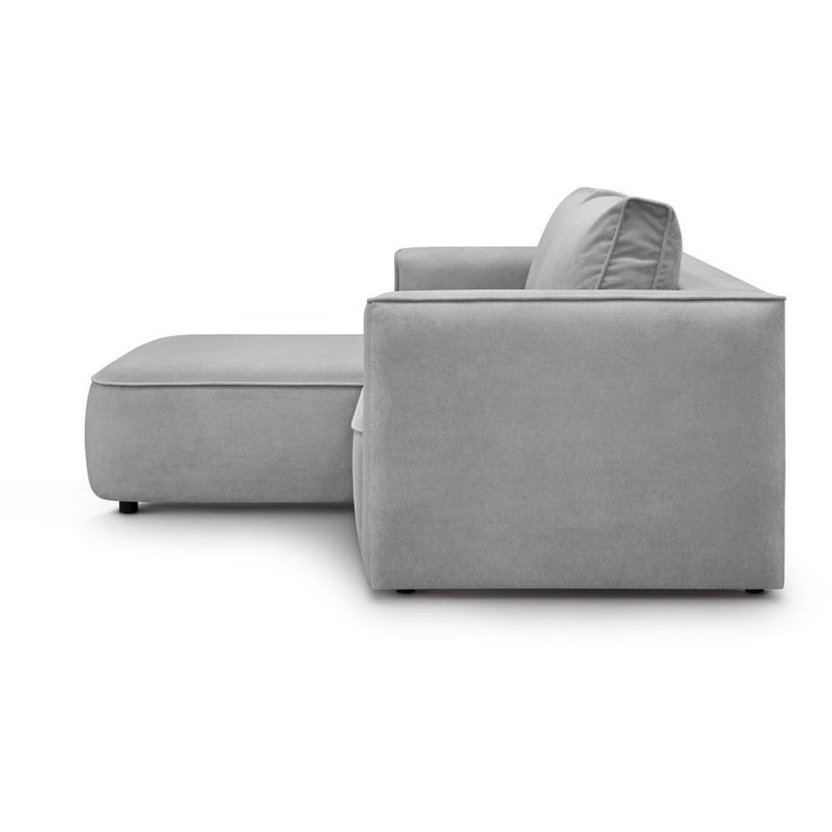 ECKSCHLAFSOFA Carlos hellgrau - Hellgrau/Schwarz, Kunststoff/Textil (265/170cm) - Beautysofa