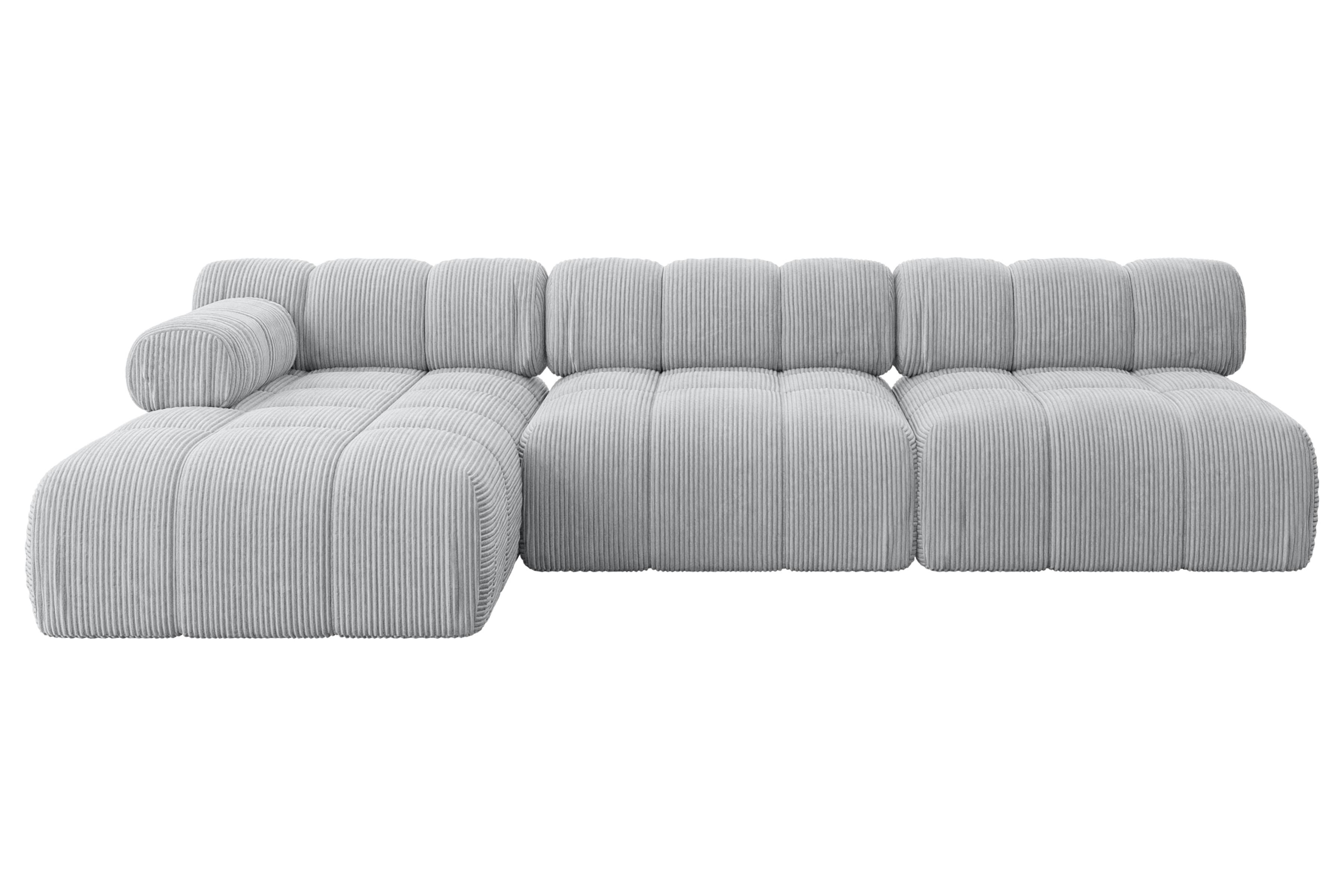 ECKSOFA modulares Sofa Razon-L2 - 285x160x70 cm Grau Cord - Grau, Holzwerkstoff/Textil (285/160cm) - ALTDECOR