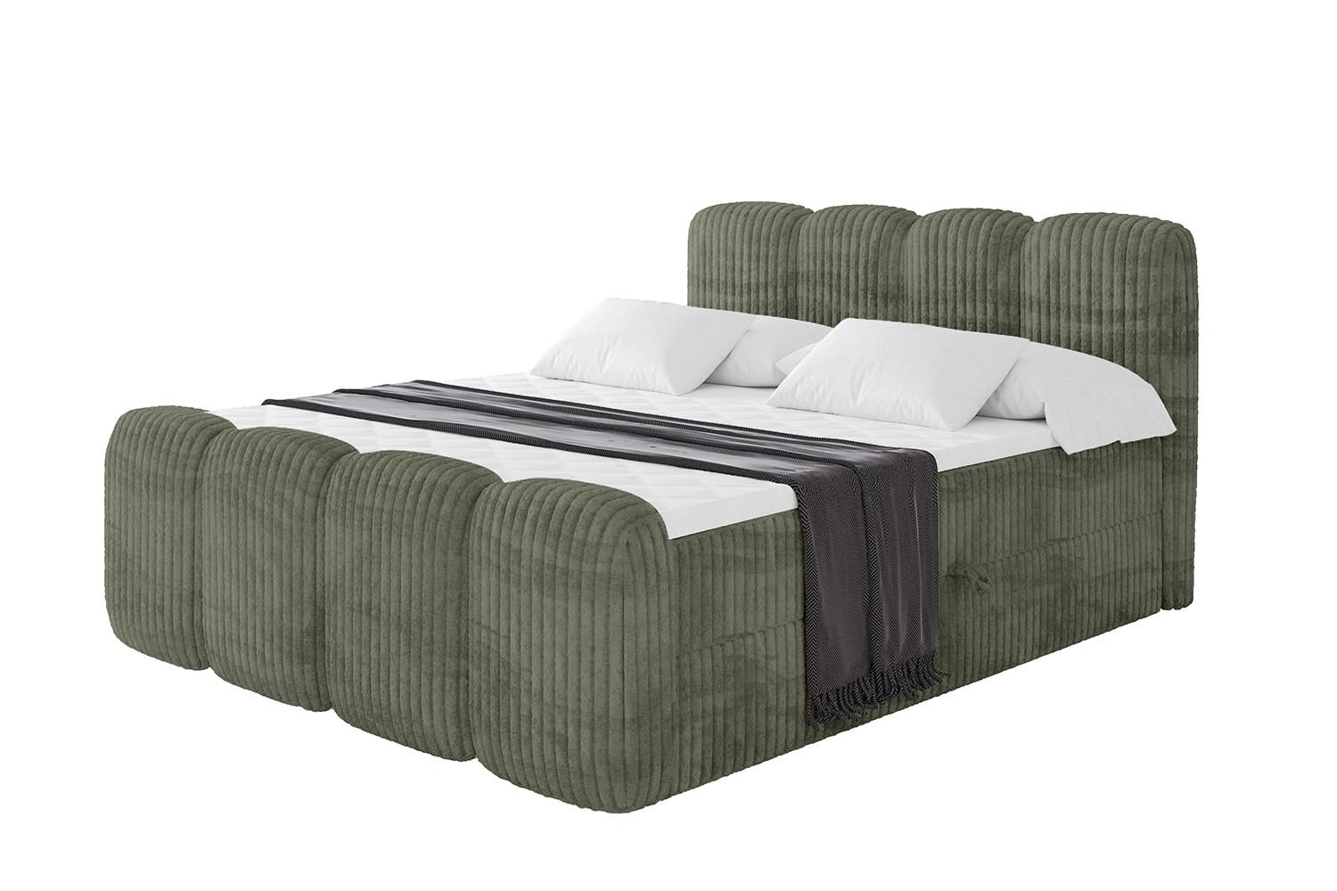 BOXBETT mit Matratze H4 und Lattenrost - NINA-Z - 180x200 cm - Olive - Olivgrün, Holzwerkstoff (180/200cm)