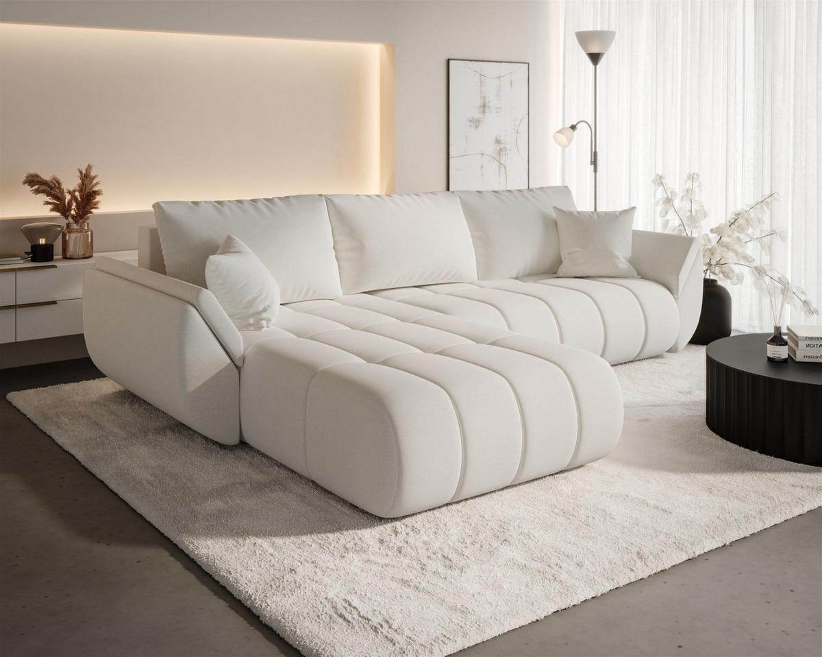 ECKSOFA Misato In Wind - Weiß, Holzwerkstoff/Textil (175/280cm) - Fun Möbel