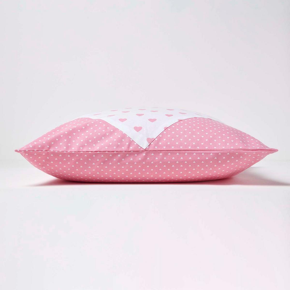 PATCHWORK-KISSENHÜLLE Herzen 60/60 cm - Rosa, Textil (60/60cm) - Homescapes