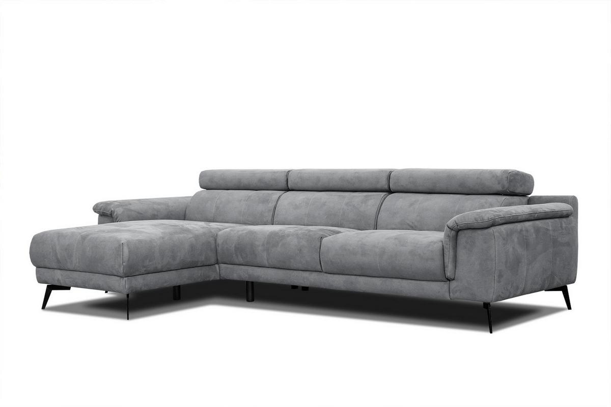 ECKSOFA FIERO 4-Sitzer, grau - Schwarz/Grau, Holzwerkstoff/Textil (158/269cm) - Wozimo